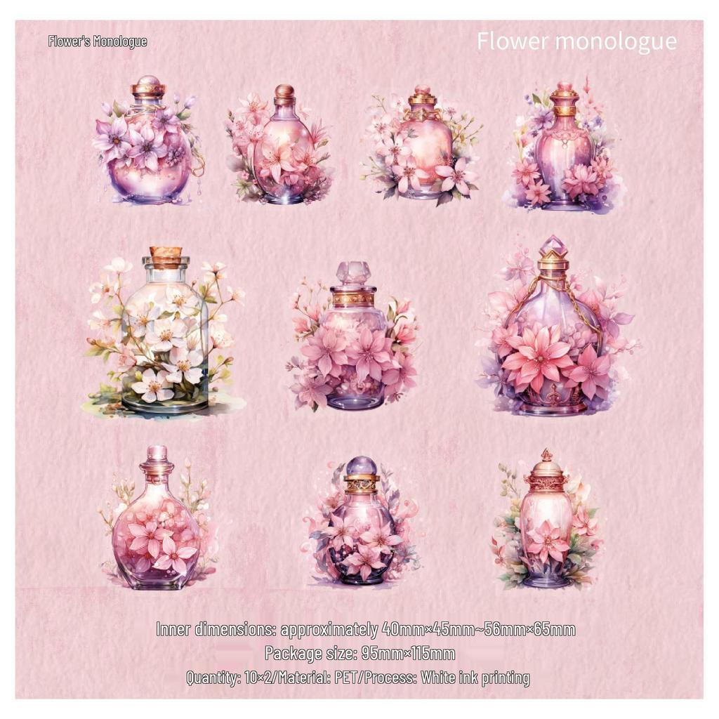 RetroStory PET Bottle Sticker Pack - Vintage Journal Collage DIY Stickers