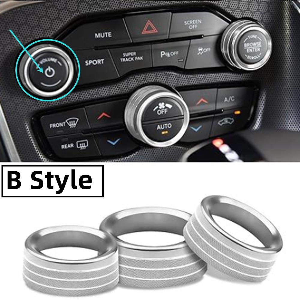 For Dodge Challenger Charger RT SXT Scat Pack Hellcat Demon Daytona 2015-20 Air Conditioning Volume Radio Button Knob Trim Ring