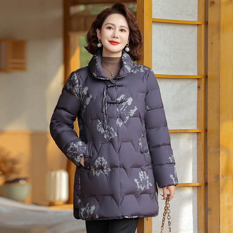 Cotton-padded Winter Coat for Women, Elderly, Thickened, Warm and Comfortable Cotton-padded Jacket