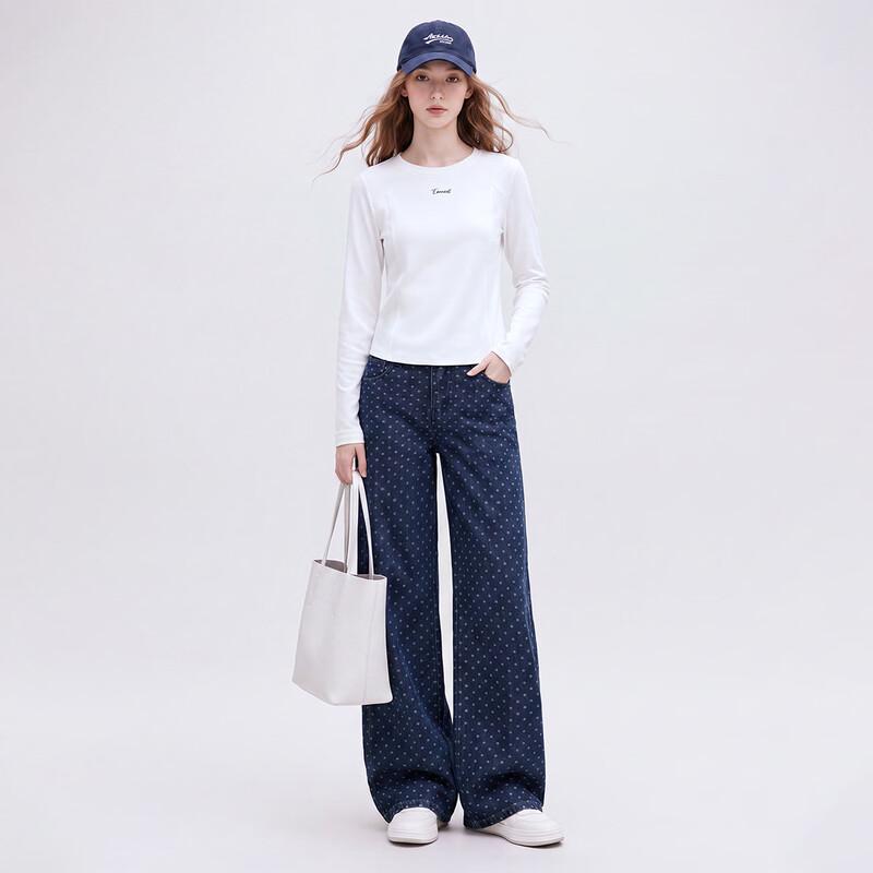 Women's Slim-Fit Long-Sleeve Round Neck T-Shirt