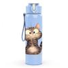 1PC Soft Kitten Simple Art 750ml Color Plastic Sports Water Bottle Leakproof Flip Straw Lid Suitable for Sports Office Home Use