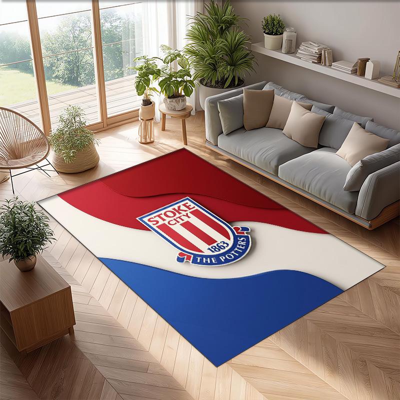 Southampton Football Print Crystal Velvet Rug, Comfortable Water Absorbent Non Slip Indoor Floor Carpet