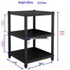 Black 3-Tier Carbon Steel Kitchen Gap Storage Rack