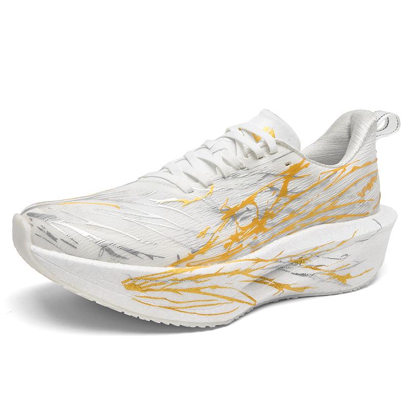 

2025 summer ultralight mesh breathable racing running shoes men and women versatile cushioning couple mandarin duck sports shoes W582 44 платиновий