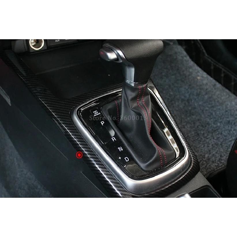 For Kia Rio 4 X-line 2018  Carbon Fiber Gear Shift Box Moulding Cover Sticker Trim Decorative Frame Interior Car Accessories