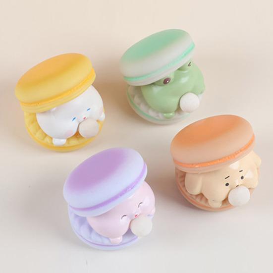 Bubble Animal Macaron Fidget Toy Stress Relief Dog Cat Rabbit Frog Squeeze Sensory Toy Anti-Anxiety Soft Stress Ball Pinch Desk Toy