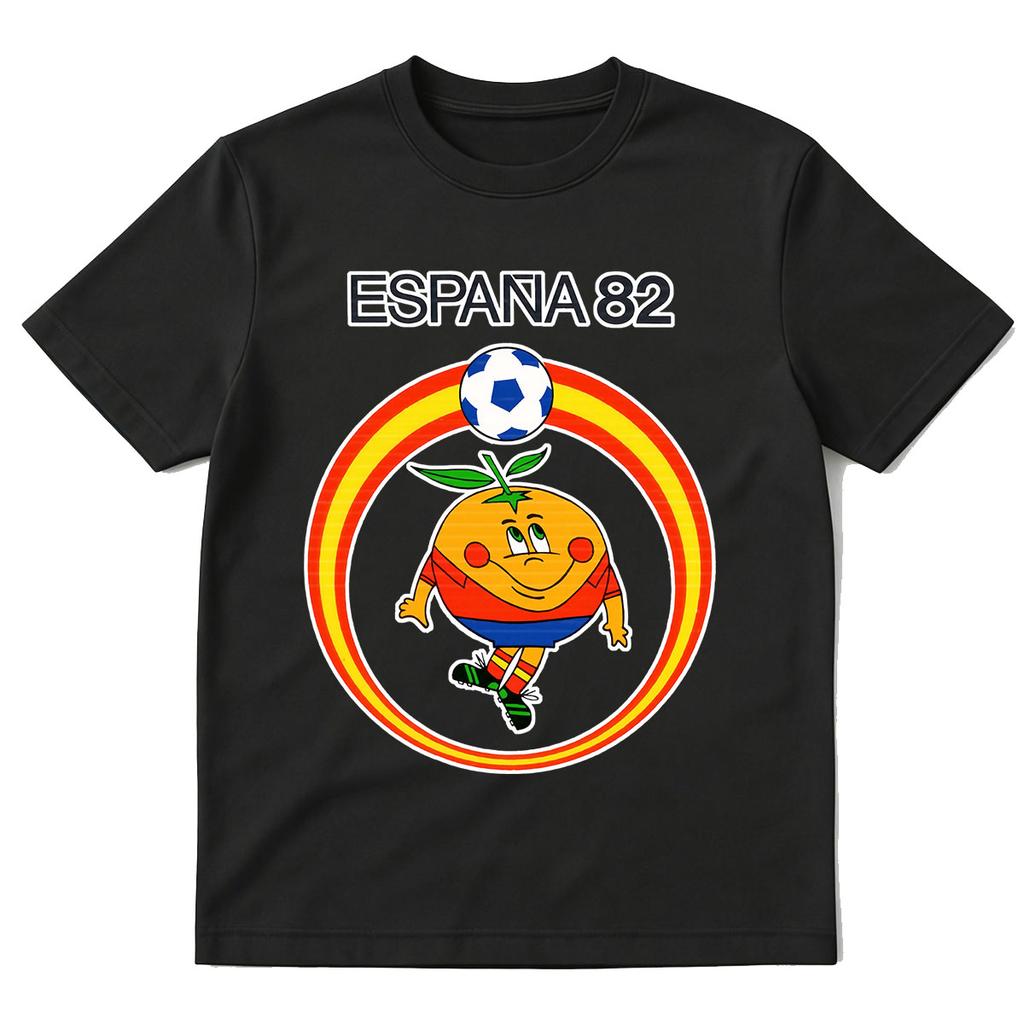 Naranjito Espana 82 Spain Mascot 1982 Football Tshirt Unisex Unisex Clothing Fashion Cotton Oversized Short Sleeve Oneck Tshirts