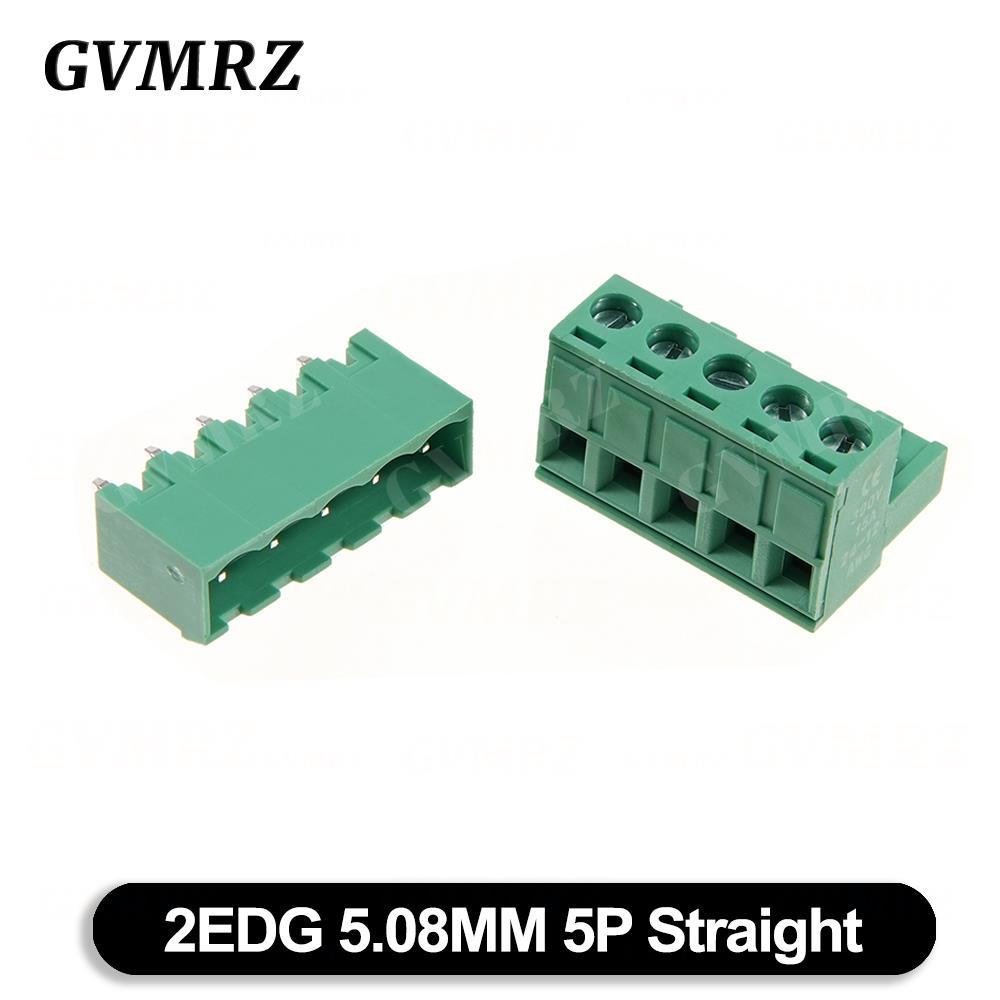 5Set/lot KF2EDGK Terminal Block Male Female 5.08 mm Plug-in Seal PCB Connector 2EDG PCB 2P 3P 4P 5P 6P 7P 8P 9P 10P 12P