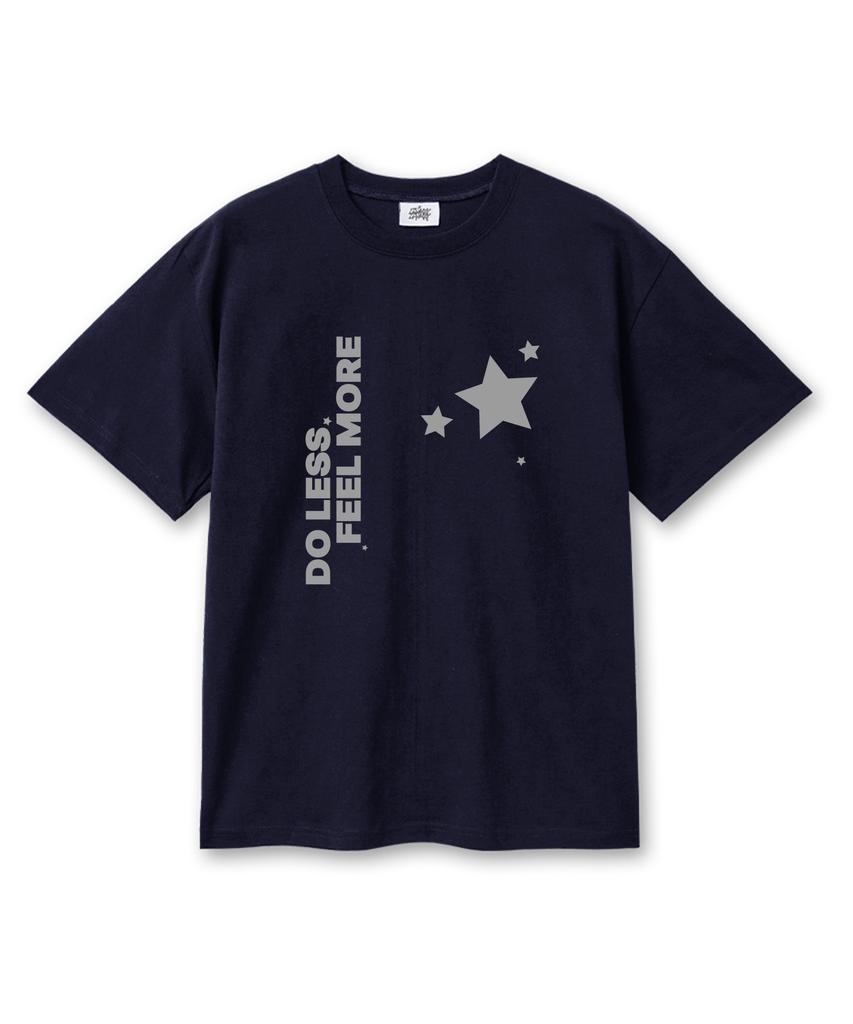 Leijimeli Dures 20-Count Cotton Oversized Short Sleeve T-Shirt Navy
