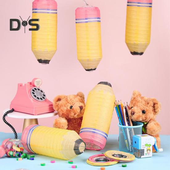 Crayon Hanging Paper Lanterns Party Decoration Welcome Back To School Classroom Decoration for First Day of School Party Supplies