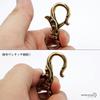 [Silver KYASYA] Men's Keychain Clip with Lobster Claw, Arabesque Design, Gold, Key Ring, Key Hook, Clip Keychain, Wallet Chain