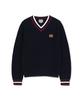Malittepeulangsowajeobeo V Neck Knit Pullover Navy