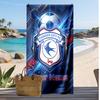 Cardiff City Personalized Printed Beach Towel Soccer Logo Support Custom Name Text Absorbent Towel For Sport Travel Special Gift