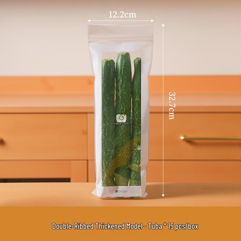 Thick Double-Rib Self-Sealing Fresh-Keeping Refrigerator Bag