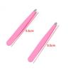 Stainless Steel Slanted Flat Head Eyebrow Tweezers for Multi-functional Hair Removal