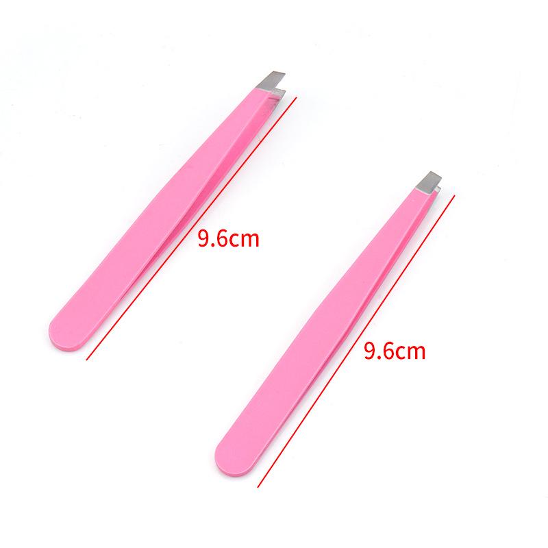 Stainless Steel Slanted Flat Head Eyebrow Tweezers for Multi-functional Hair Removal