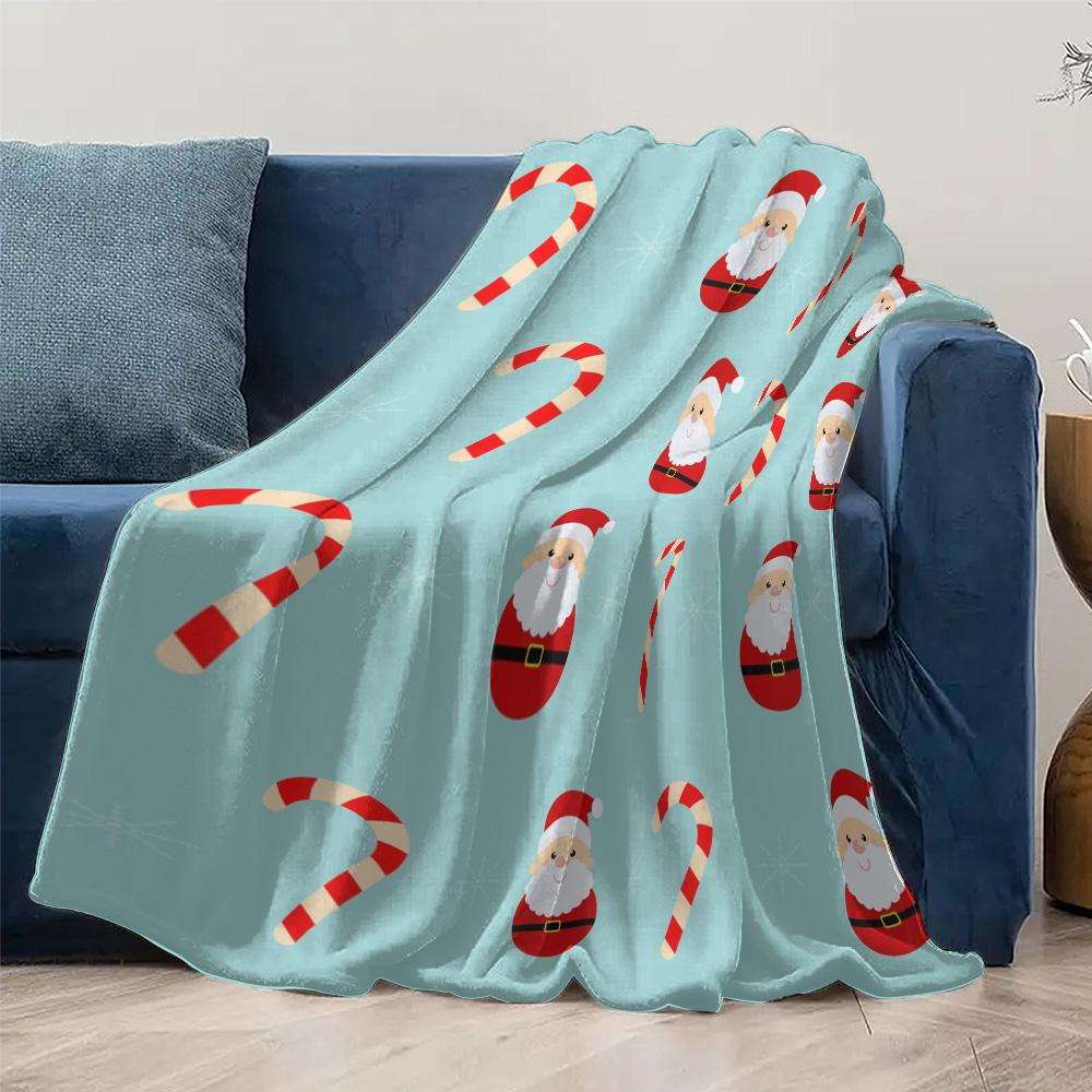 Soft Fluffy Throw Blanket Cozy Warm Sherpa Fleece Blanket Gift Home Decor Christmas Pattern Cute Holiday Gift Lightweight Plush