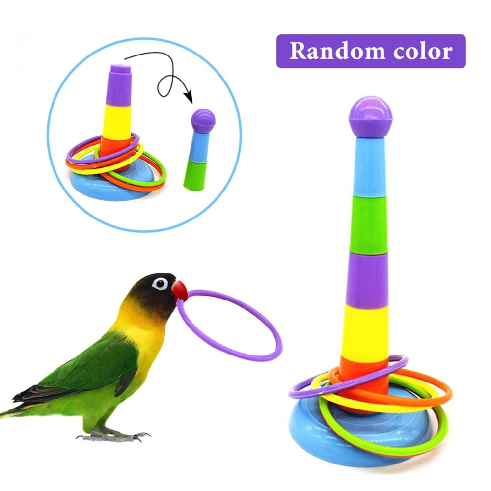 Activity Playground Development Parrots Platform Colorful Rings Bird Chew Toy Ferrule Toy