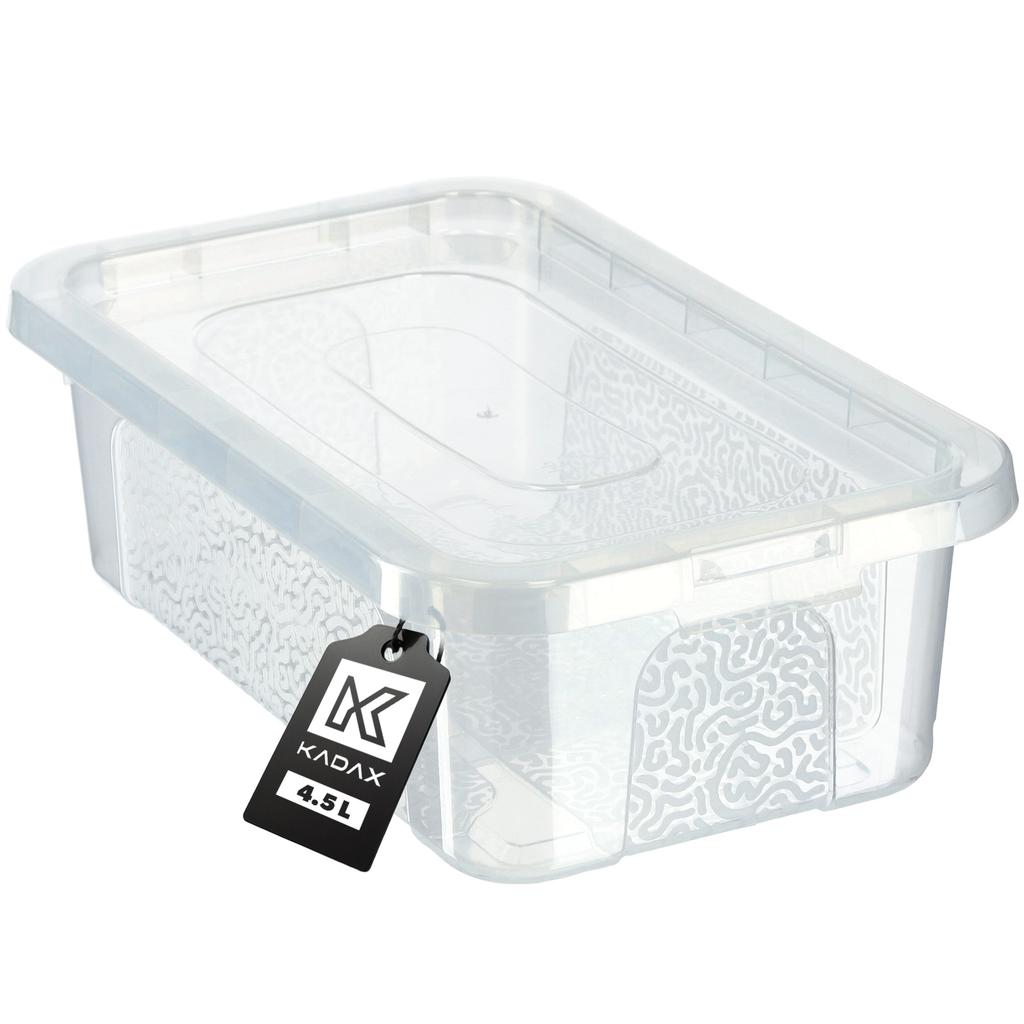 KADAX Plastic Container with Lid Transparent Lockable Box Organizer