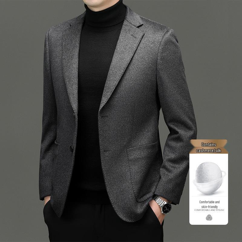 Herren Leichter Luxus Wollanzug - Schlank geschnittene Jacke für Herbst/Winter