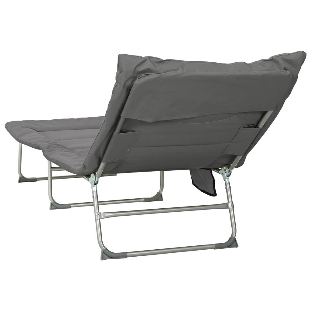 Folding Sun Lounger with Cushion Anthracite