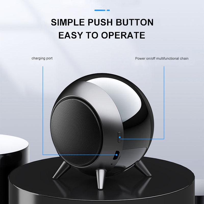 Alien Metal Bluetooth Wireless Speaker TWS Subwoofer Stereo Sound Box TF Card Upgrade Mini Portable Loudspeaker Gift