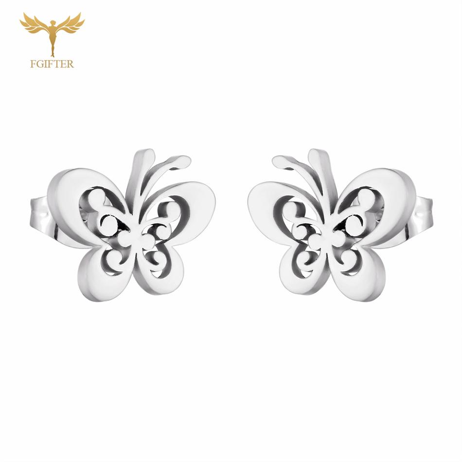 

12 Pairs Insect Butterfly Earrings Casual Fashion Zircon For Women Girls Stainless Steel Stud Earrings Set Cheap Resale Gifts 12 pairs