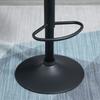 Set of 2 Adjustable Bar Stools with Backrest and Footrest, Metal Base and Faux Leather Seat, 46x48x83-104 Cm, Brown and Black