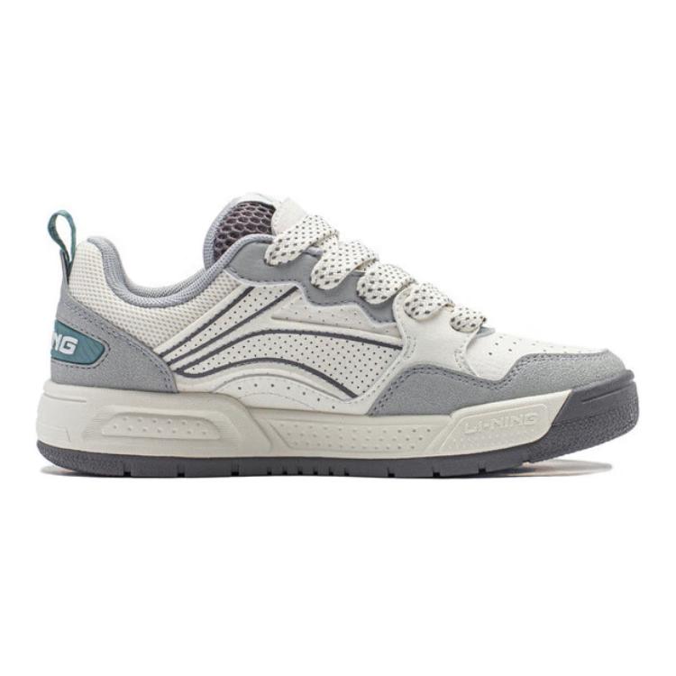 Li Ning Comfortable Versatile Non-Slip Wear-Resistant Low-Top Casual Shoes Kids sneaker White Gray YKCU012-1