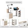 Computer Desk with 2 Drawers, Desk with Storage, 137 x 55 x 92 cm, Open Shelves and Shelf