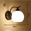 Modern wall lamp retro milky white glass lampshade bedroom staircase bedside lamp attic interior black E27 base home decoration