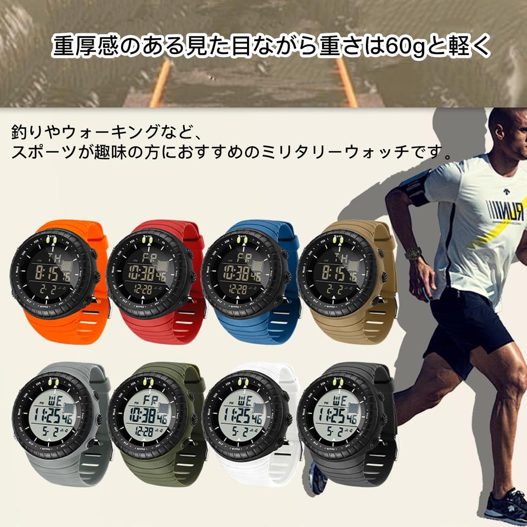 Wristwatch, Men's Digital Watch, Sports Watch, Waterproof for Daily Life, Multifunctional, Heavy-duty, Stylish, DateDayAlarmBacklightStopwatch, Large