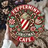 D Flat Pc Peppermint Christmas Cafe Metal Wall Art Sign Aluminum RustProof Waterproof Holiday Decor with D HD Print