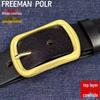 Men's Genuine Cowhide Leather Belt with Imitation Copper Pin Buckle - Fashionable and Versatile for Jeans