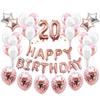 Happy Birthday Number Star Balloons Confettis Set Home Restaurant Party Decor