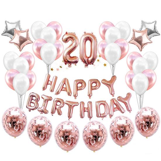 Happy Birthday Number Star Balloons Confettis Set Home Restaurant Party Decor