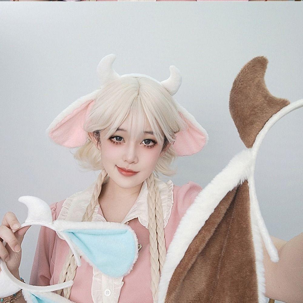 Furry Sheep Ears Headband Kawaii Animal Cosplay Headwear Lolita Plush Hair Hoop  Stage Performances