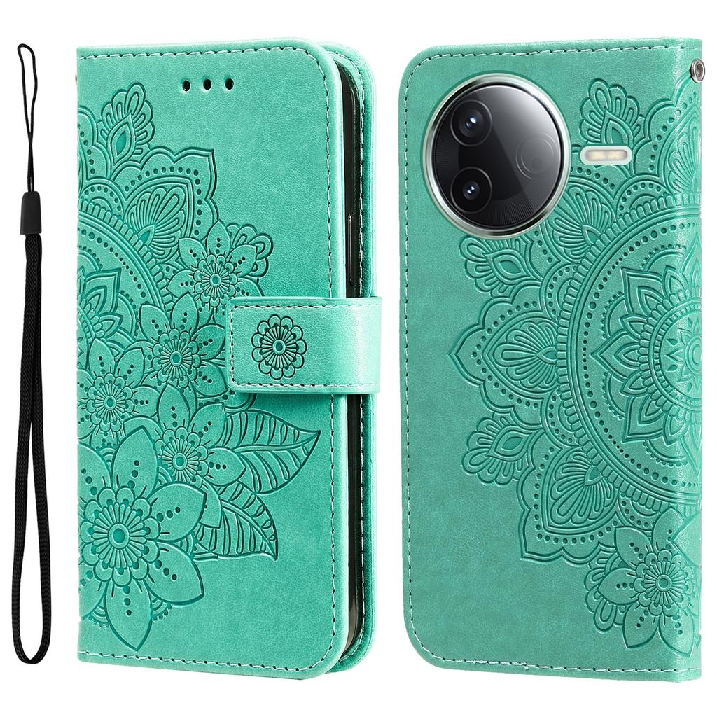 For Xiaomi Poco F7 Pro 5G/Redmi K80 5G Case Floral Pattern PU Leather Wallet Stand Phone Cover
