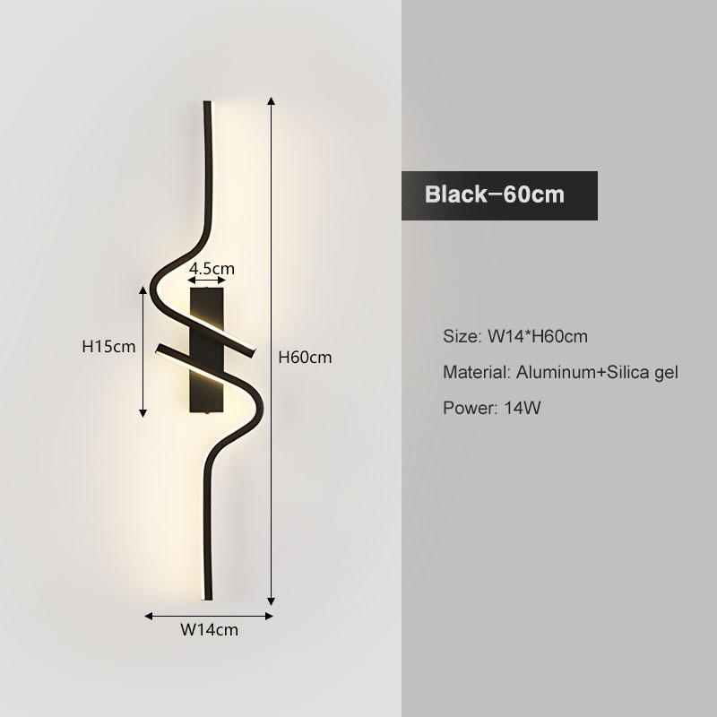 

Современные светодиодные настенные светильники, настенные светильники для дивана, фоновые внутренние черные светодиодные настенные светильники, лестницы, домашний интерьер, лампа AC85-265V Cool White 6000K