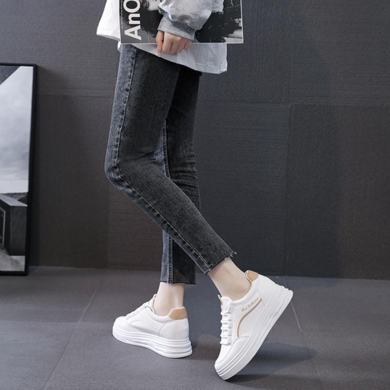 Trend Hot Sale Skateboard Shoes for Woman 2024 New Lace-up White Platform Sneakers Women Vulcanized Shoe Fashion Tennis Trainers