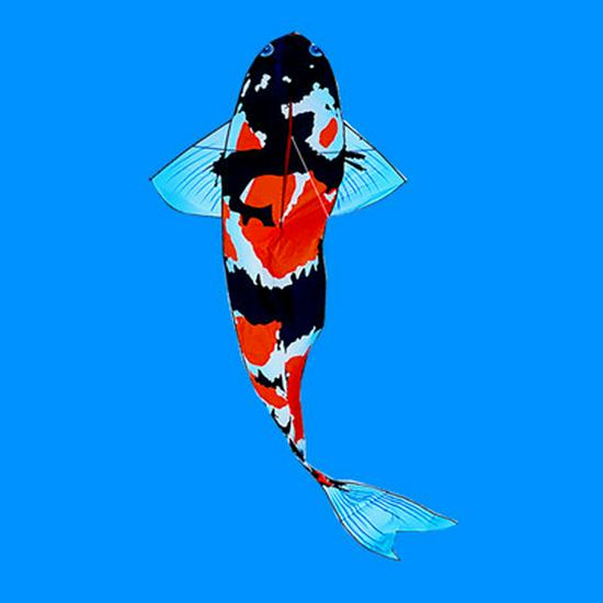Large Chinese Style 3-Meter Koi Carp Kite with Long Tail - Easy to Fly in Light Breeze