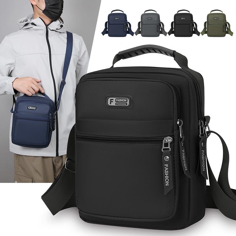 Men's Shoulder Bag Business Leisure Large Capacity Portable Handbag Multi Layer Waterproof Male's Crossbody Bags