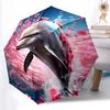 1pc Sturdy 8-Bone Auto Umbrella, Dolphin Umbrella, Digital Printed, Foldable Umbrella for On-the-Go Outdoor Use