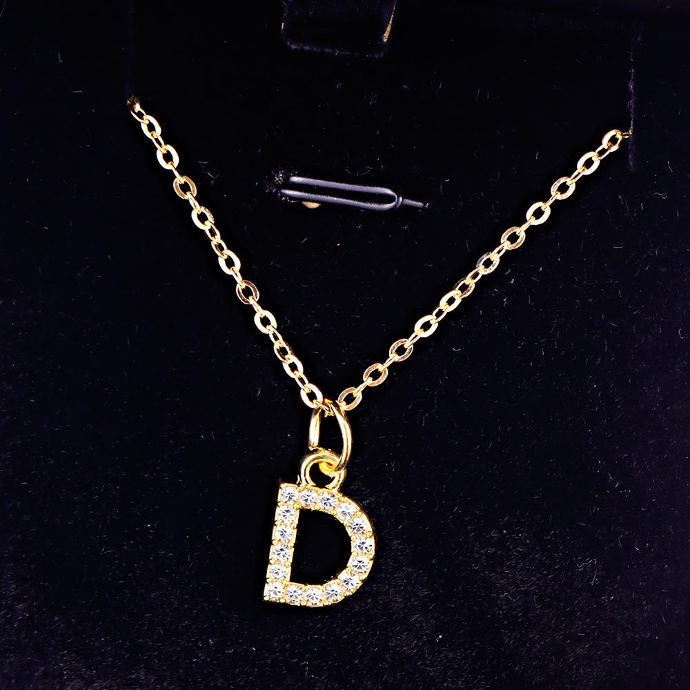 Kpop Shining A-Z Letter Pendant Charm Necklace 26 Initial Alphabet Name Golden Clavicle Chain Party Valentine's Day Jewelry Gift