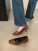 High heels women's stiletto high-end retro French single shoes 2025 spring new women's versatile solid color work shoes