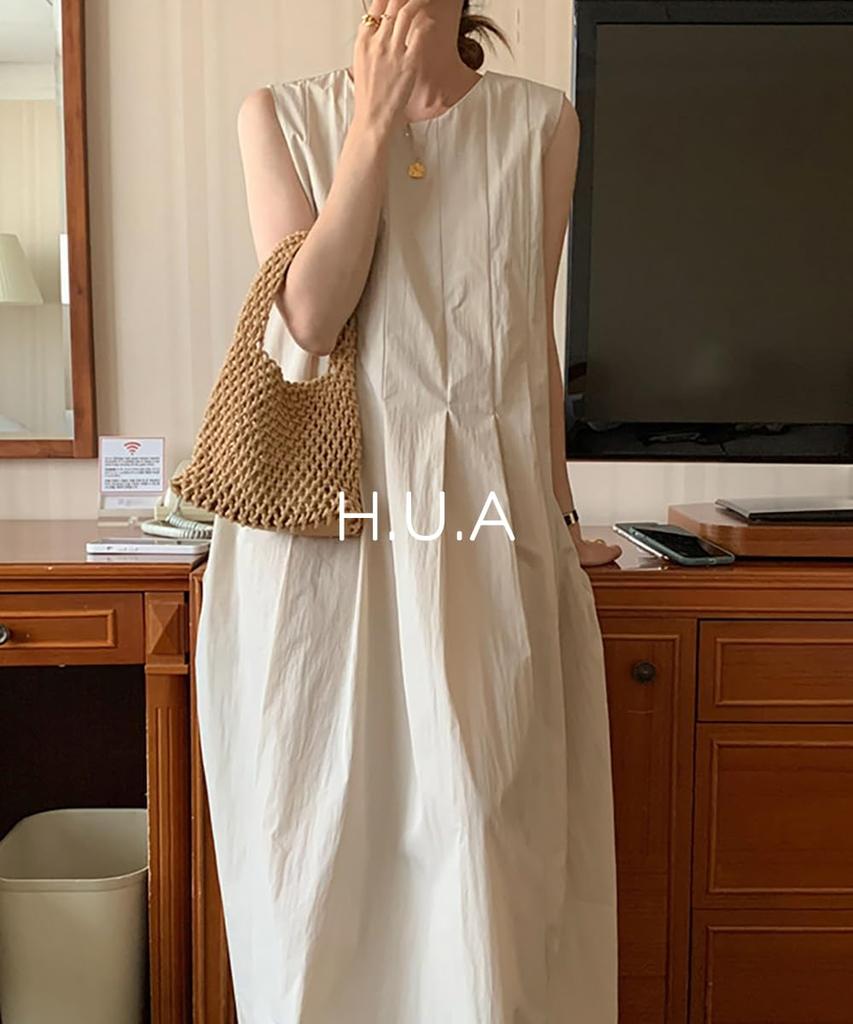 Maxi Long Plus Relaxed Long Maxi BW [H.U.A] Women's Dress, Dress, Sizes, Fit, Dress, Spring/Summer