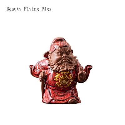 1 ADET Seramik Zhong Kui Zen Dekorasyonları Çin Göksel Figürleri Retro El Sanatları Çay Masaları Çay Evcil Hayvanları Küçük Süsler