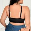 Sexy Deep V Steel Ring Gathered Front Buckle Bra T-shaped Beautiful Back Round Cup Large Size Fat MM Bra