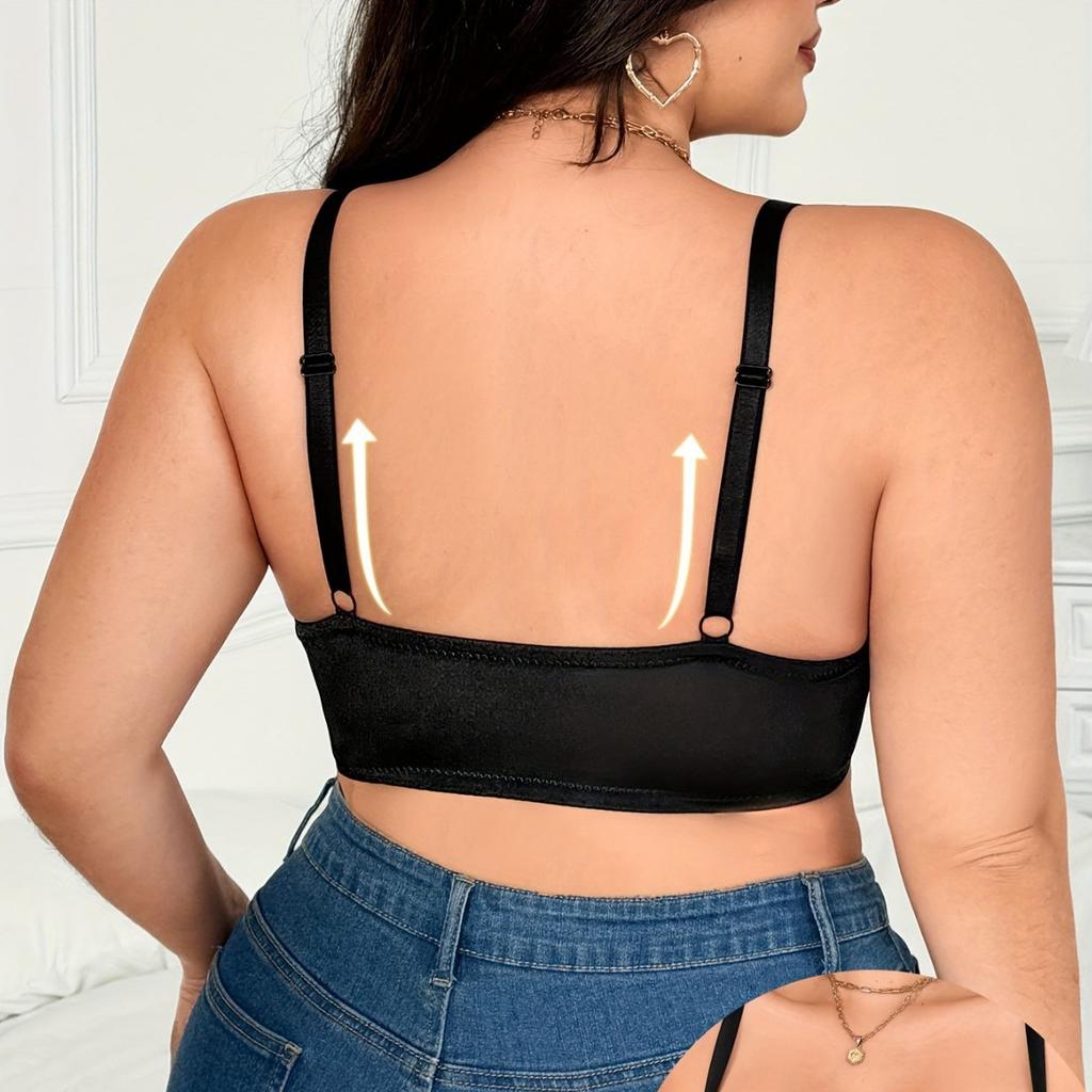 Sexy Deep V Steel Ring Gathered Front Buckle Bra T-shaped Beautiful Back Round Cup Large Size Fat MM Bra