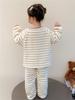 2025 Autumn/Winter Striped Pajama Set for Girls - Cozy, Warm Homewear